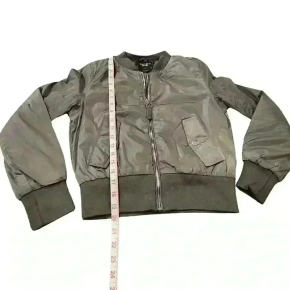 Womens Boohoo Zip through Bomber Jacket XS Khaki - Picture 7 of 14